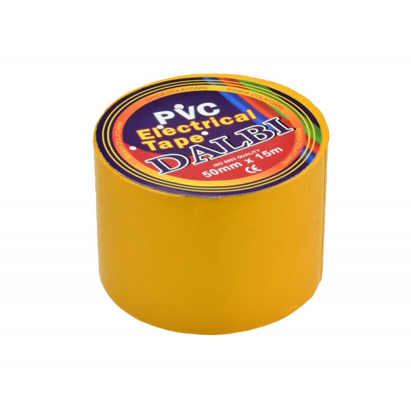 Set of 5 Insulating Tapes, Wide, 50mm, PVC, Length 15m, Yellow