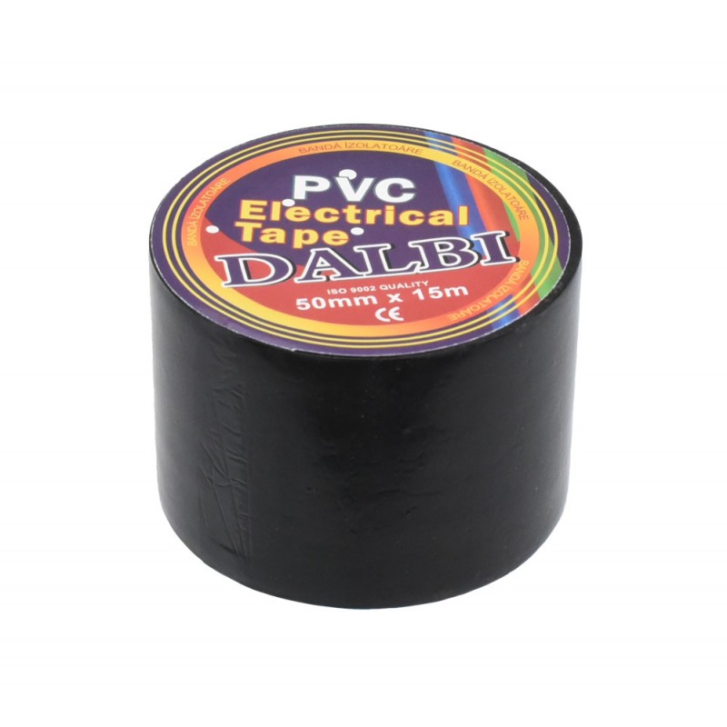 Set of 5x Electrical Tape, Wide, 50mm, PVC, Length 15m, Black