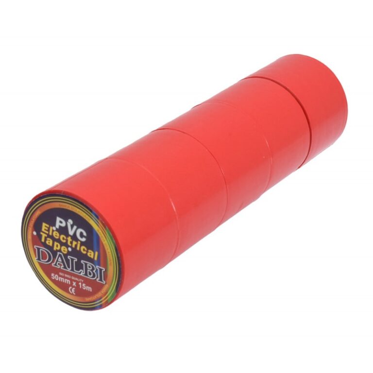 Set of 4x Insulation Tape, Wide, 50mm, PVC, 15m Length, Red