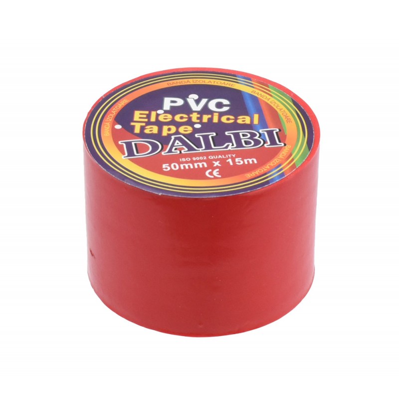 Set 5x Electrical Tape, Wide, 50mm, PVC, Length 15m, Red