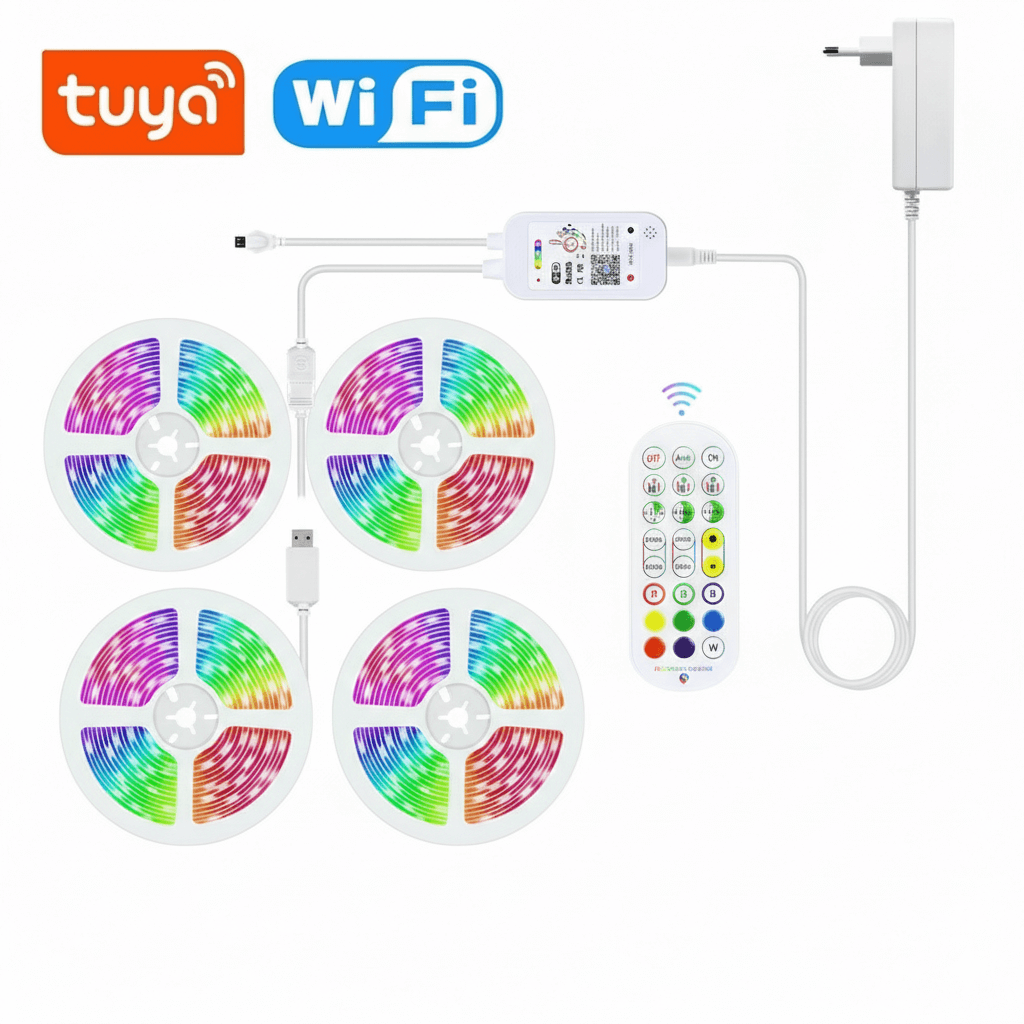 Smart RGB LED Strip Kit 40m, 24V, Wi-Fi Tuya, Music Sync and Voice Control
