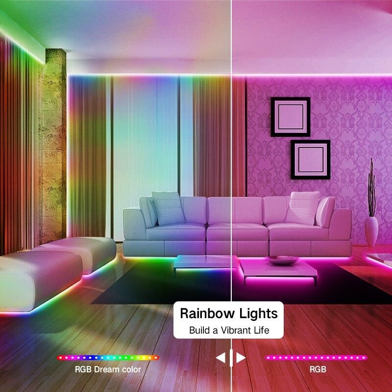 LED Strip Set + Power Supply + Remote Control + iOS/Android Controller, Bluetooth, 300 LEDs, IP65, 5m