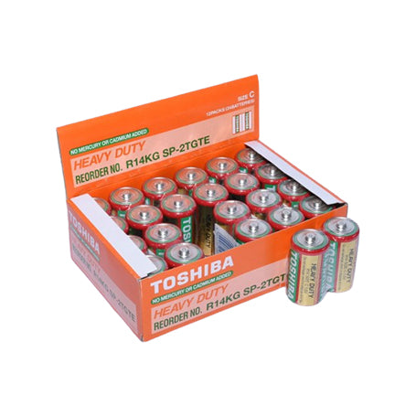 Toshiba R14 C Heavy-Duty Batteries 24 Pcs