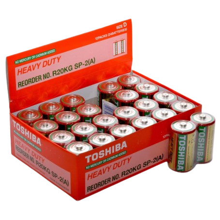 Toshiba R20 D Heavy-Duty Batteries 24 Pcs