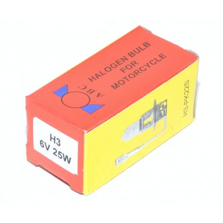 Halogen Bulb H3, 6V-25W, with Wire