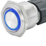22mm Metal Push Button with RETURN, 220V-10A, Blue LED, ElectroAZ