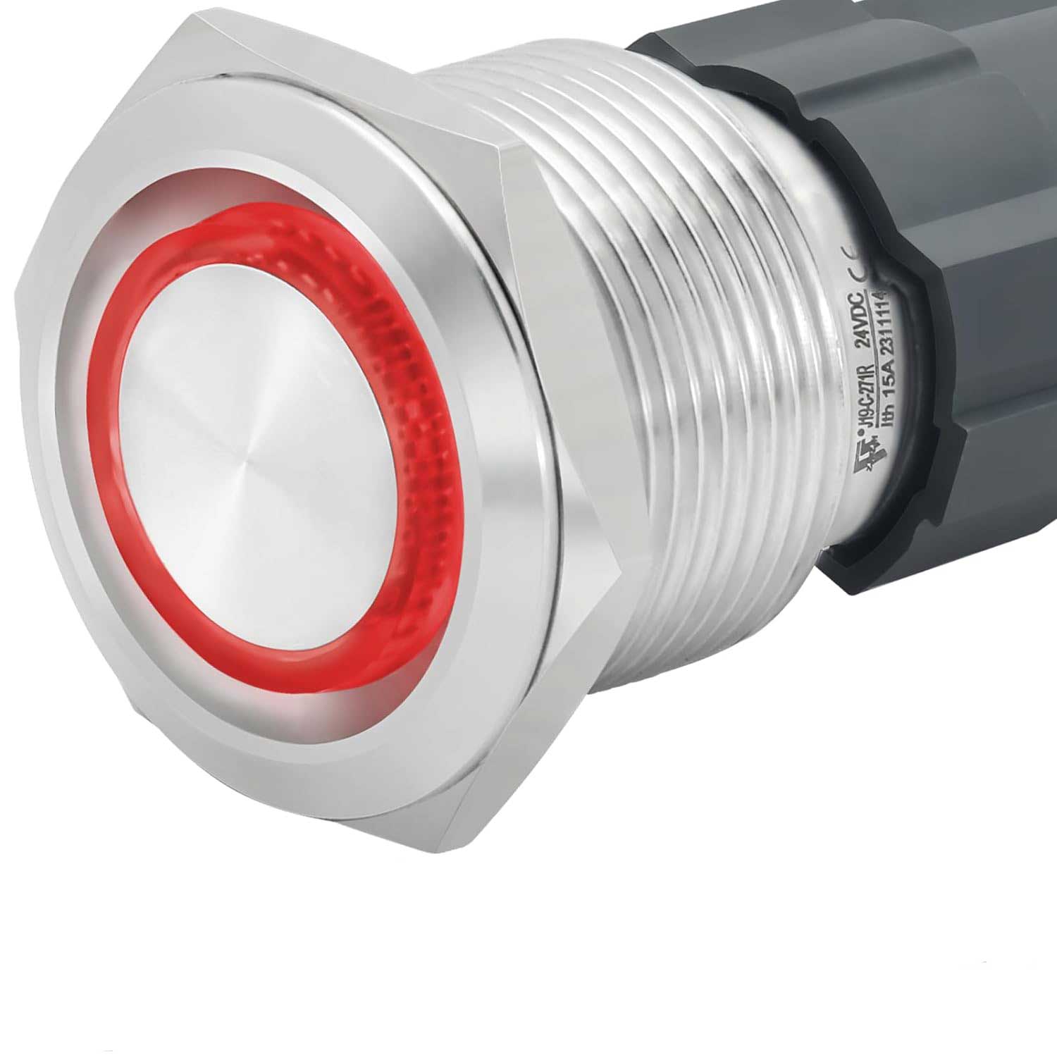 Metallic Push Button 22mm with RETURN, 220V-10A, Red LED, ElectroAZ