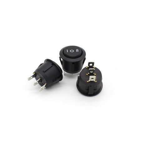 3-Position Switch I-0-II 220V/3A Black