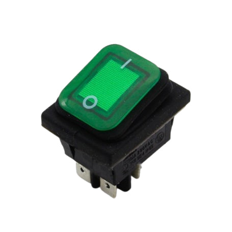 IRS ON-OFF Button 220V/16A LED Green Rubber