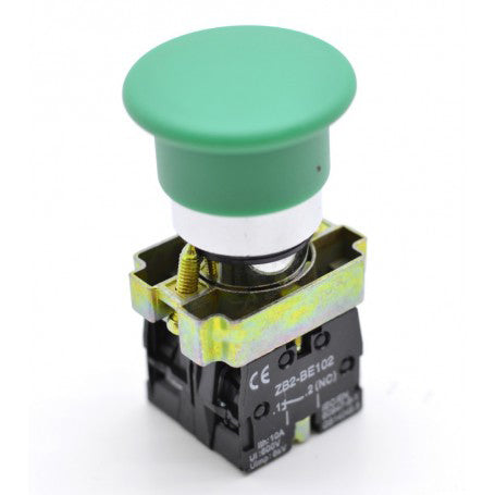 220V AC Mushroom Push Button Switch, ON-OFF, Green