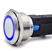 30mm Push Button with Return 24V Blue LED