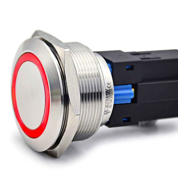 30mm Latching Push Button 24V Red LED