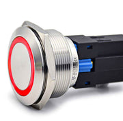 30mm Push Button with Return, 24V Red LED