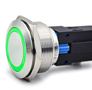 30mm Push Button with Return 24V Green LED