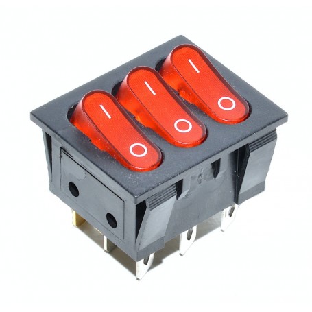 Triple ON-OFF Red Button KCD3 16A-250V