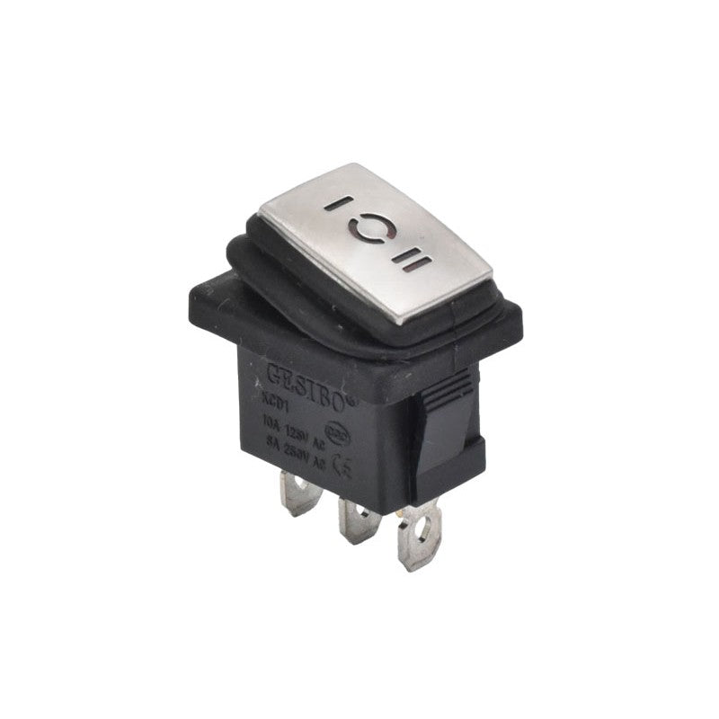 Stainless Steel Button, Rectangular, 6A, LED, 3 Position, 23x17x30mm