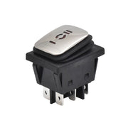 Stainless Steel Push Button, Rectangular, Wide, 30A, LED, 3 Positions, 34x28x39mm
