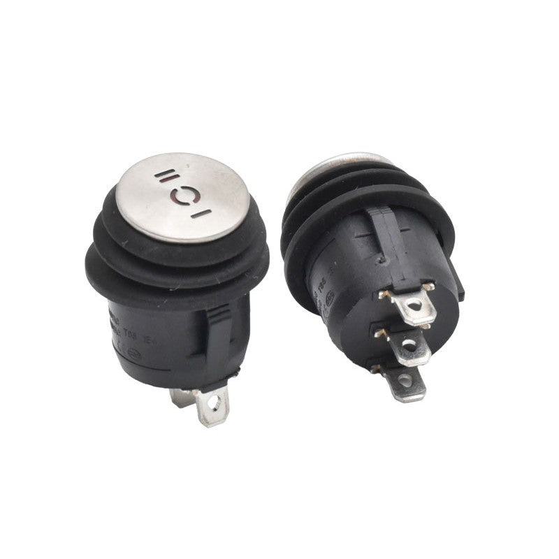 Stainless Steel Button, Round, 6A, LED, 3 Positions, 20x33mm