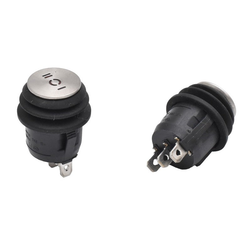 Stainless Steel Button, Round, 6A, LED, 3 Positions, 20x33mm