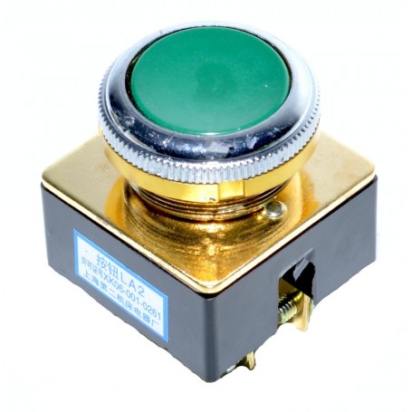 Push Button LA2, Non-latching, 250V AC, 5A, Green