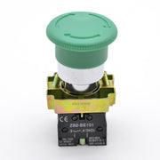 220V Mushroom Push Button ON-OFF, Green