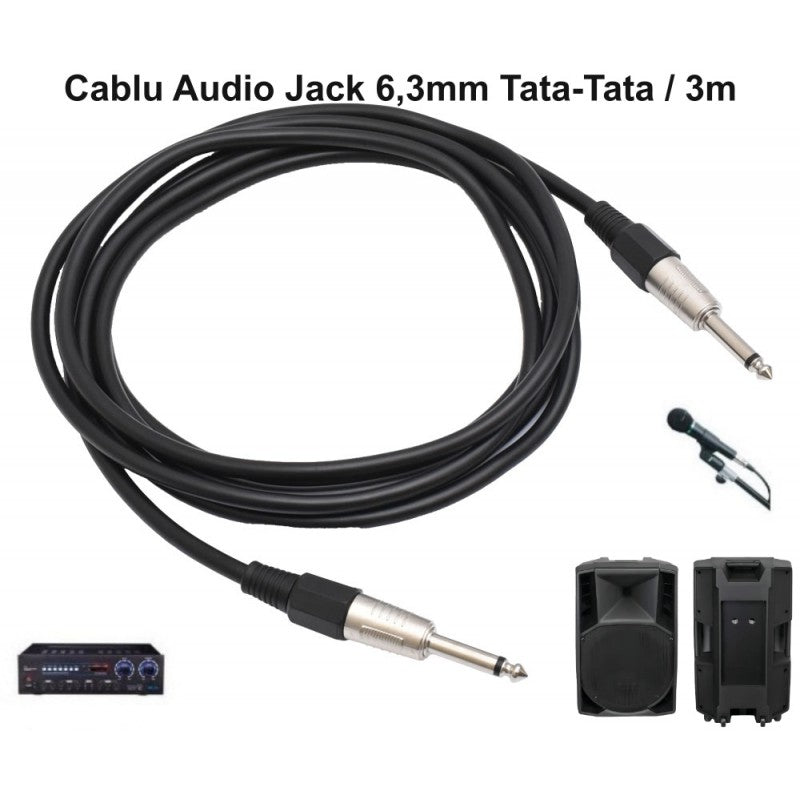 Audio Jack Cable 6.3mm MA Male-Male Prof - 6mm / 3m
