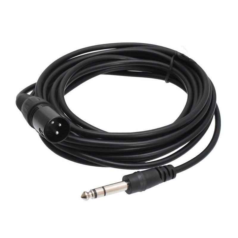 Cablu audio Jack 6,3mm - XLR tata rulat, mufe vizibile, semnal stereo fara interferente