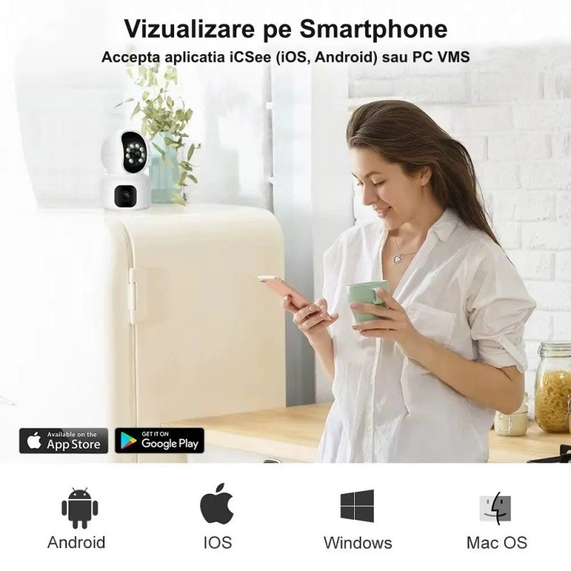4MP Dual-Lens, Zoom, IP, and PTZ Surveillance Camera / V380