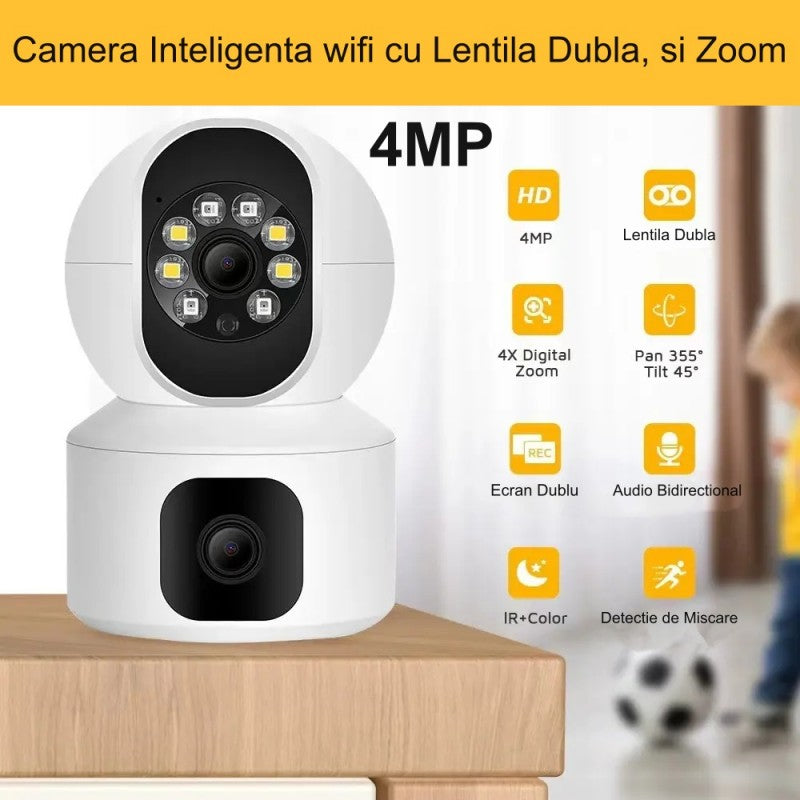 4MP Dual-Lens, Zoom, IP, and PTZ Surveillance Camera / V380