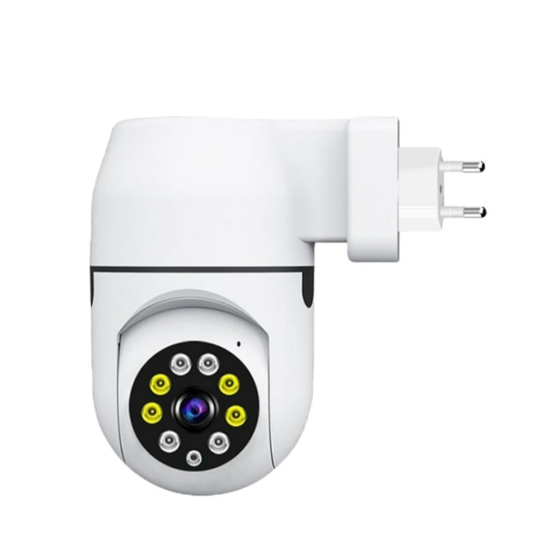 Socket Surveillance Camera with IP - PTZ 360˚ - Wifi and APP / V380
