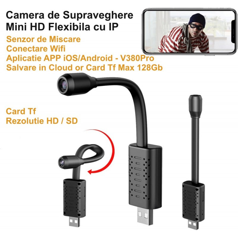Mini HD Flexible Surveillance Camera with IP / APP - V380Pro