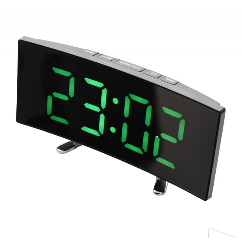 DT-6507 Clock LCD Green LED Mirror