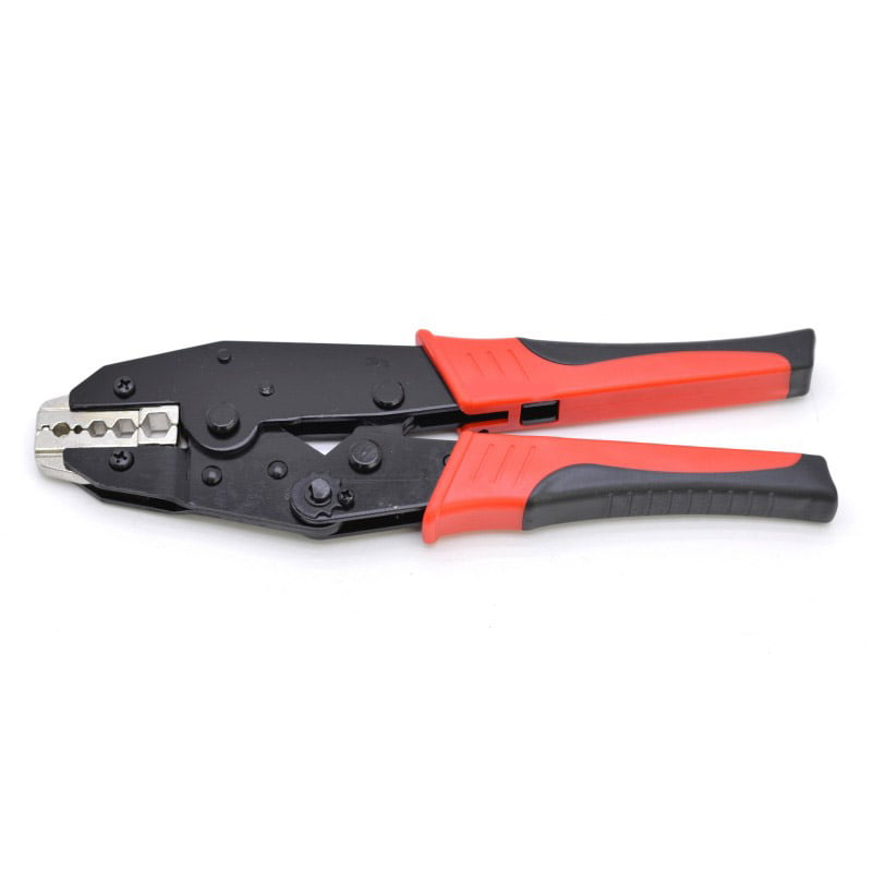Professional Electrical Lug Crimping Pliers, Rubberized Handles, Black/Red