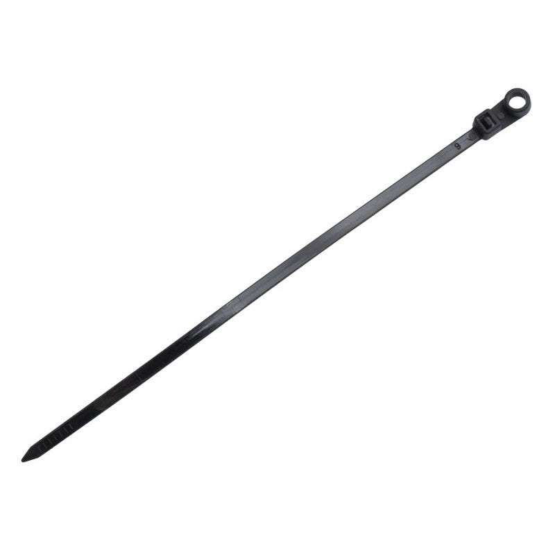 Set 100 x Mountable Head Plastic Cable Tie, 5 x 150mm, Black