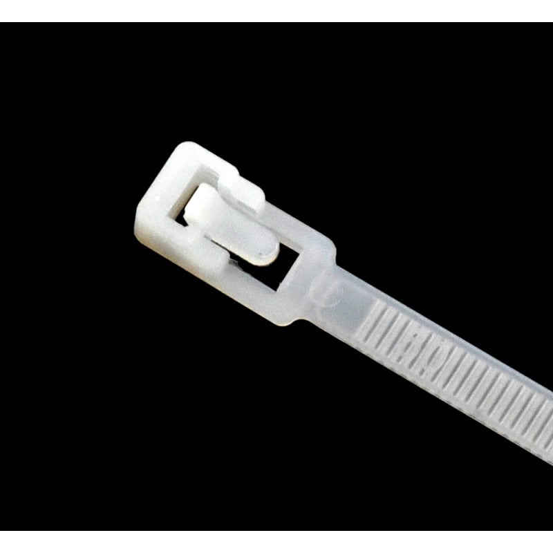 Set of 100 Reusable Plastic Cable Ties, 5x150mm, White