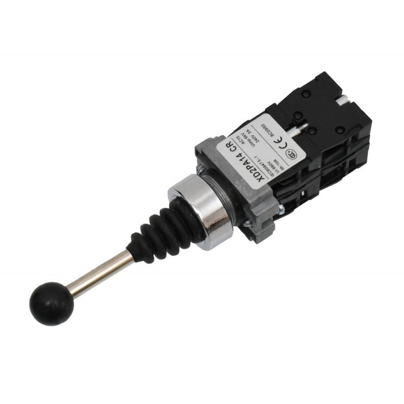 Joystick Controller, 4-Position, Latching, 22mm Mounting Diameter, Metal, 3A