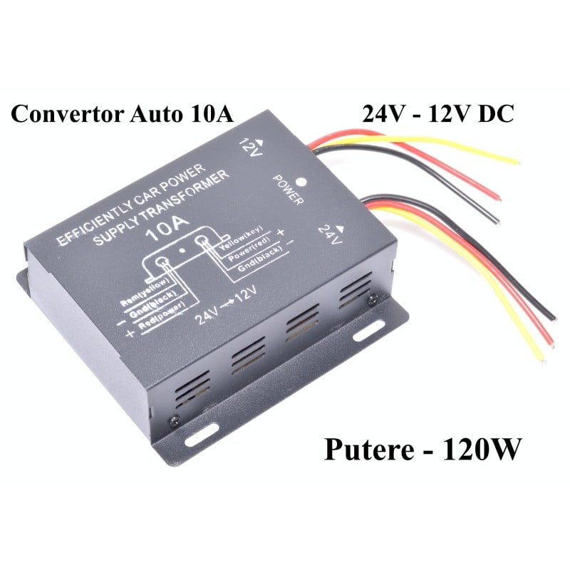 Car Voltage Converter For Current 24V-12V DC / 10A