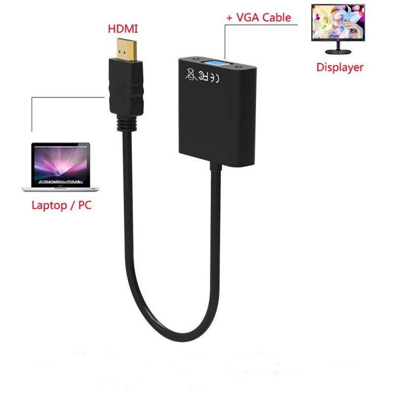 HDMI to VGA Video Converter + Jack