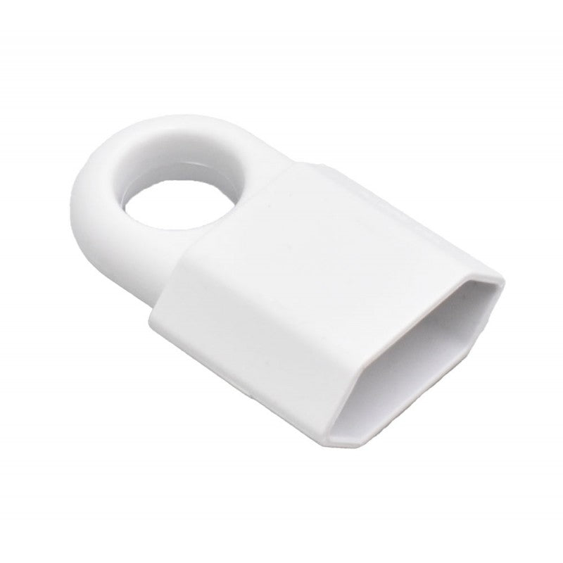 White Flat Plug with Ring 10A