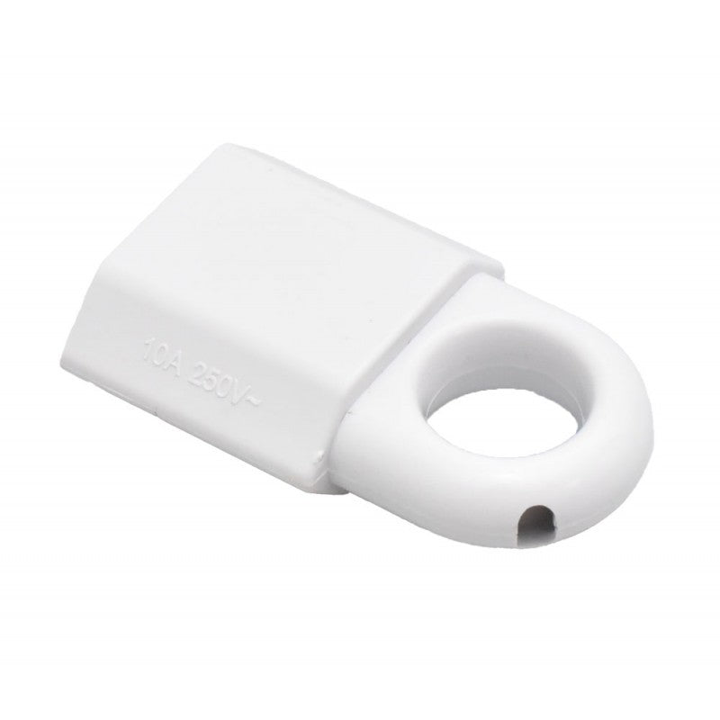 White Flat Plug with Ring 10A