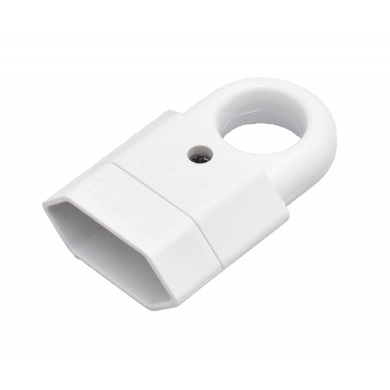 White Flat Plug with Ring 10A