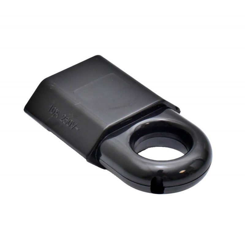 Black Flat Plug with Ring 10A