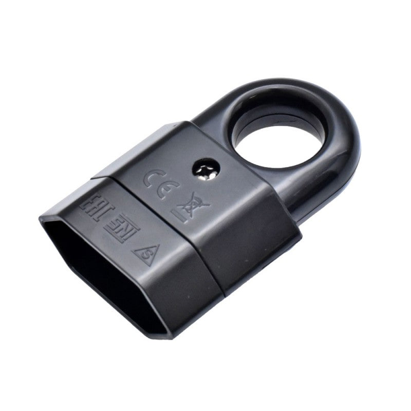 Black Flat Plug with Ring 10A