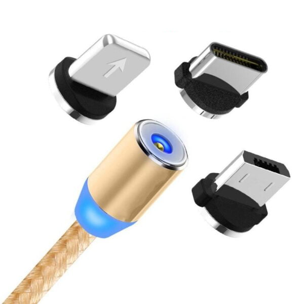 Magnetic Charging Cable for iPhone/Type-C/Micro-USB, 3 Plugs included