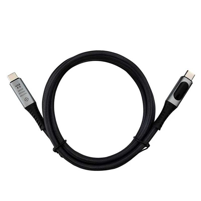 Smart USB Type C 4.0 Cable with Display, 40Gbps/240W, 8K Resolution - 1M, ElectroAZ