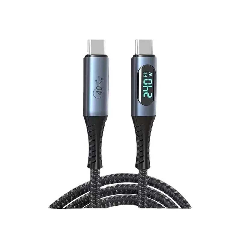 Smart USB Type C 4.0 Cable with Display, 40Gbps/240W, 8K Resolution - 1M, ElectroAZ