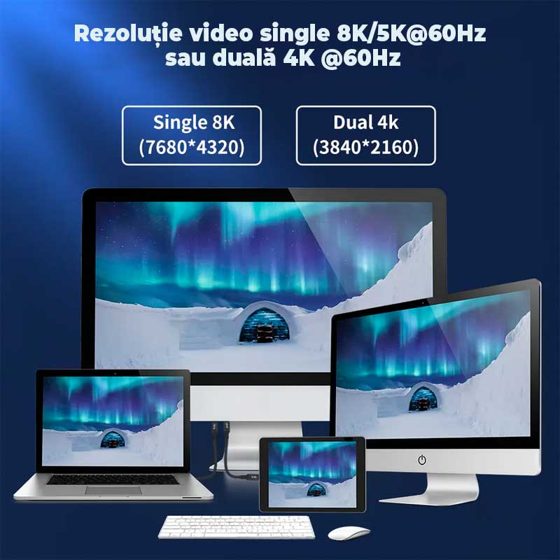 Smart USB Type C 4.0 Cable with Display, 40Gbps/240W, 8K Resolution - 1M, ElectroAZ