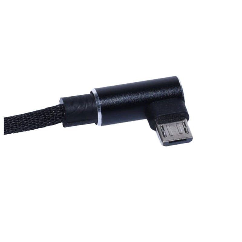 USB to microUSB Data Cable with 90-Degree Angle Connector, Black, 1m