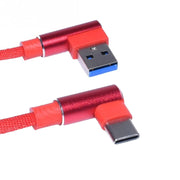 USB – Type-C Data Cable with 90-Degree Elbow, Red, 1m