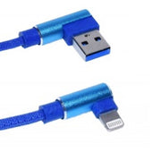 USB Data Cable - iPhone Lighting with 90-Degree Elbow, Blue, 1m